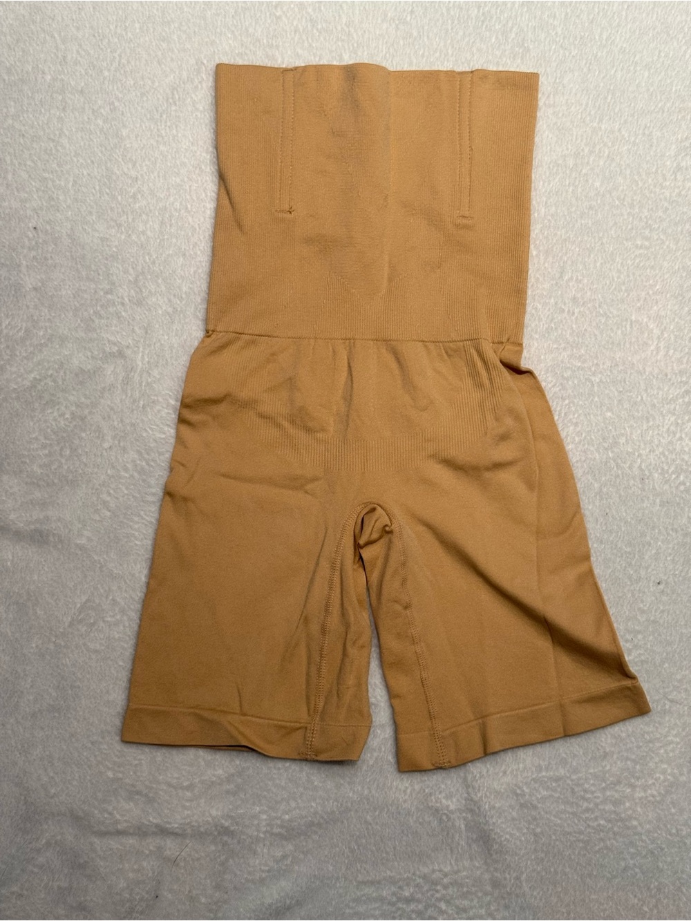 Boned High-Waist Shaping Shorts in Camel